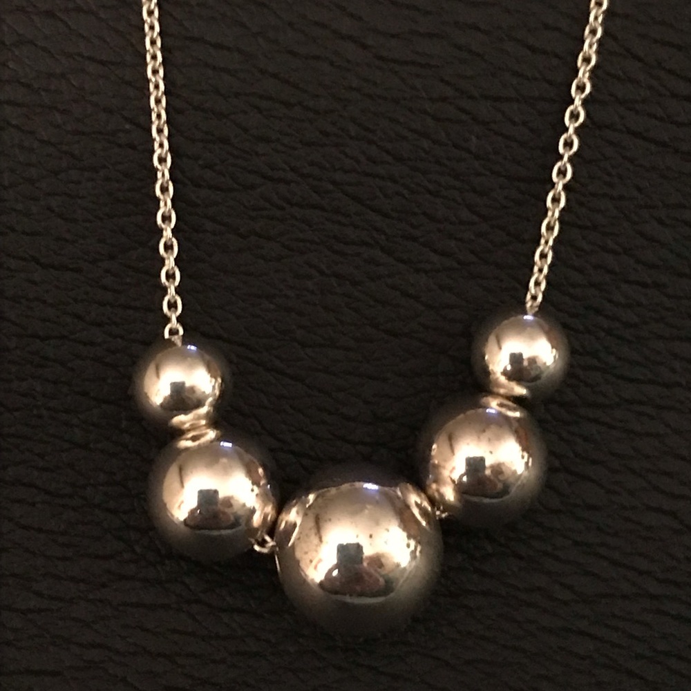 Dainty silver ball necklace